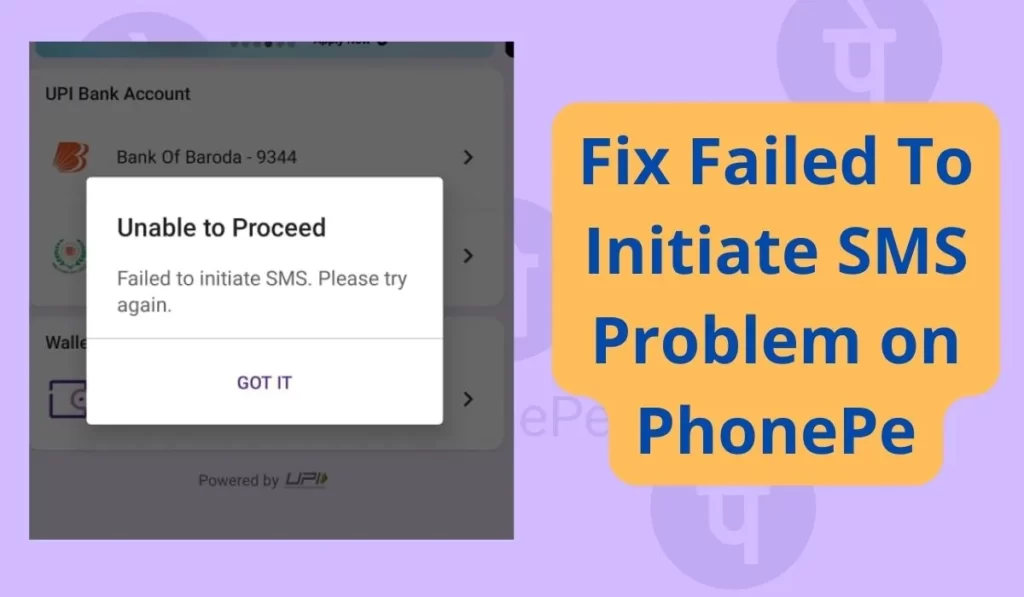Failed To Initiate SMS Problem on PhonePe