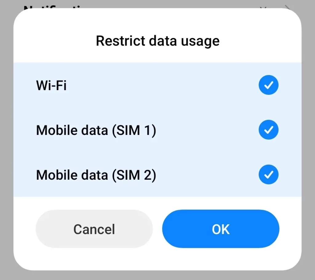 Restrict Data usage 1