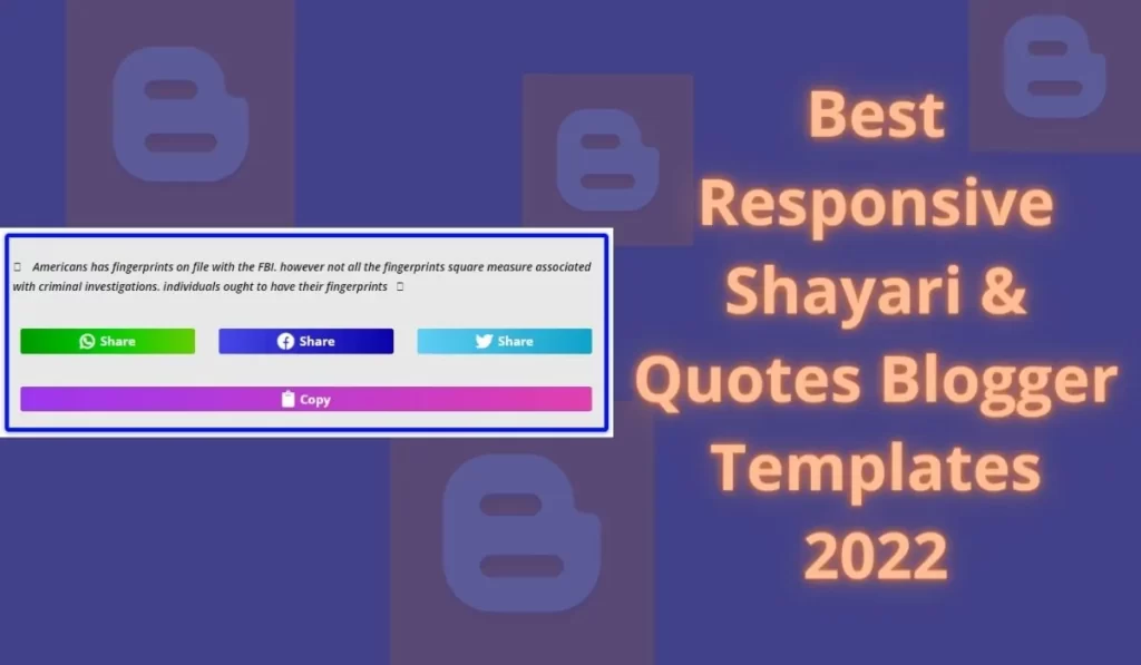 Shayari Quotes Blogger Templates